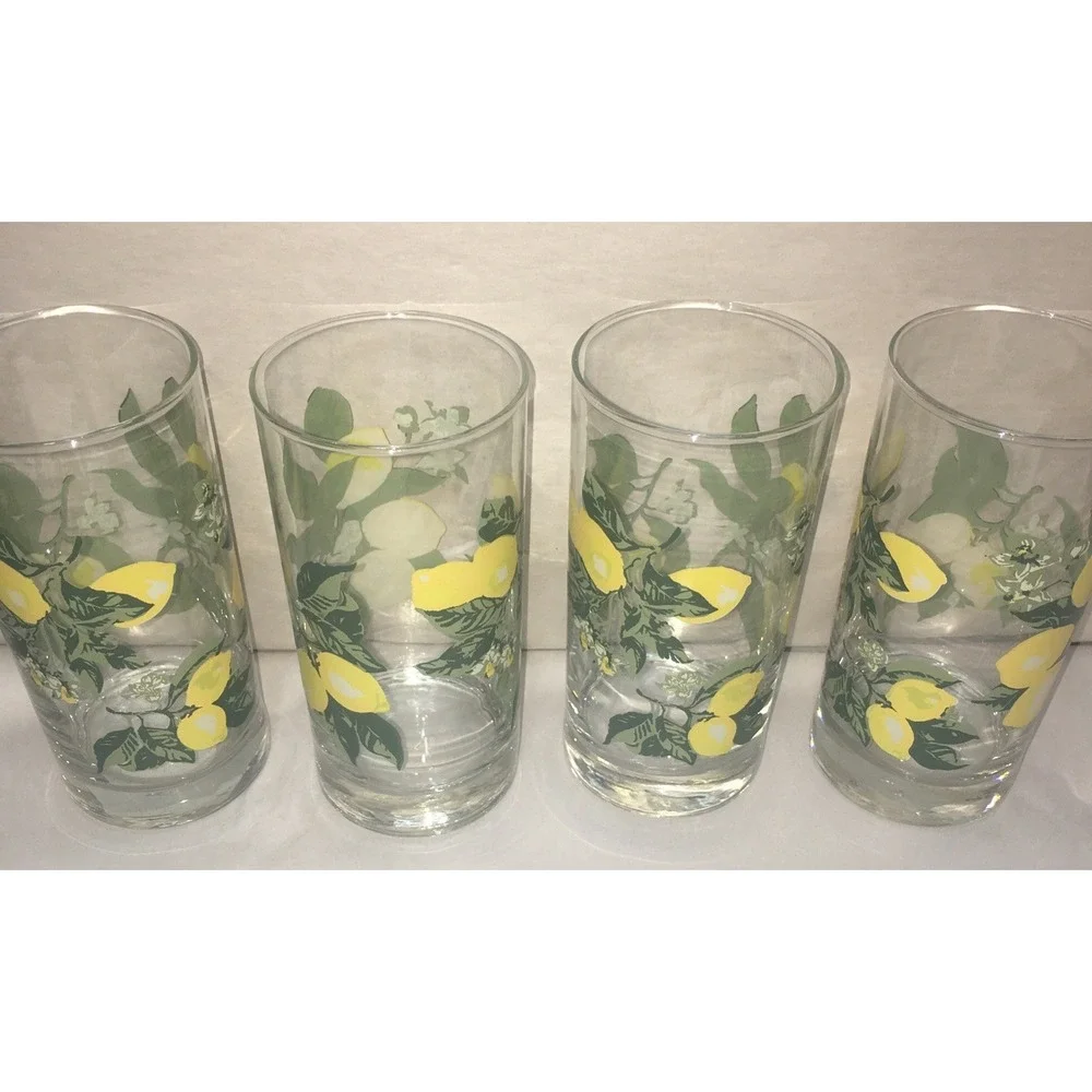Royal‎ Norfolk  Lemon Summer time Drinking Glasses 16 oz Tumblers Set of 4 New